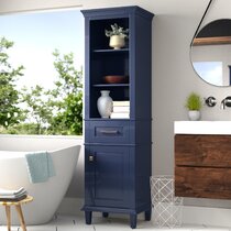 Blue linen online cabinet